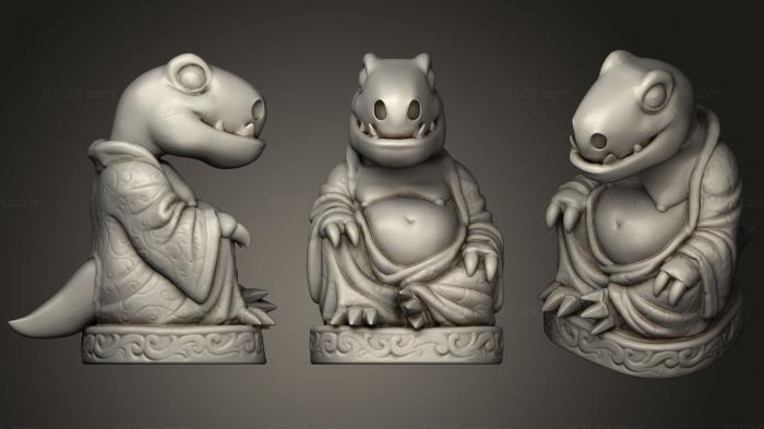 Buddha figurines (Buddahsaurus Rex, STKBD_0100) 3D models for cnc